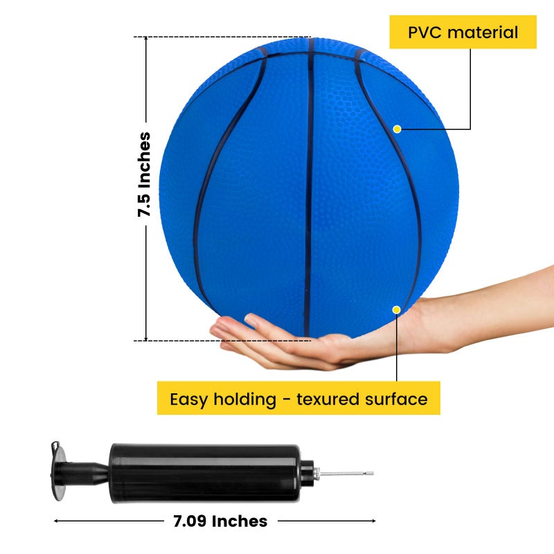 3 otters 6 Pack Mini Basketballs, 7.5 Inch Basketball Set with Pump for Kids Swimming Pool Toy, Mini Basketball Hoop, Outdoors Party Favors - Image 2